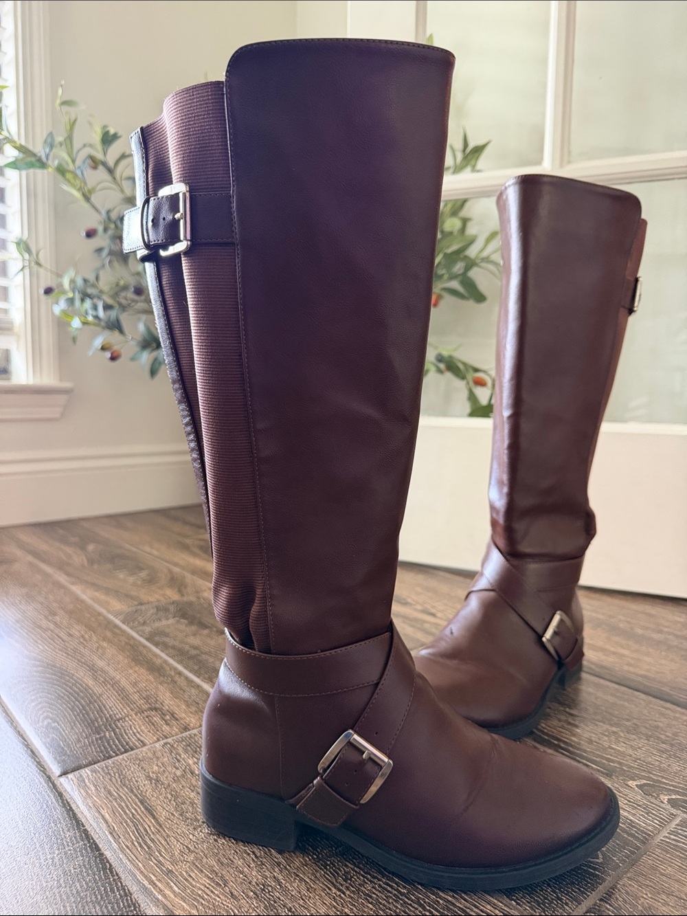 torrid Brown Tall Buckle Riding Boots